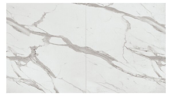Masă Tifany extensibilă BLAT ALB MARMORAT - 160 cm / 90 cm / h 77 - ALB