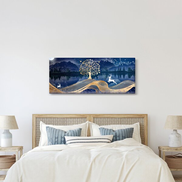 Tablou - Cerbi în luna plină (120x50 cm)