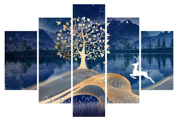 Tablou - Cerbi în luna plină (150x105 cm)