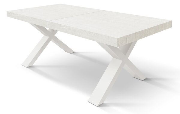 Masa Linda extensibila - BLAT ALB, PICIOR GRI ANTRACIT - 160 cm / 90 cm / h 77