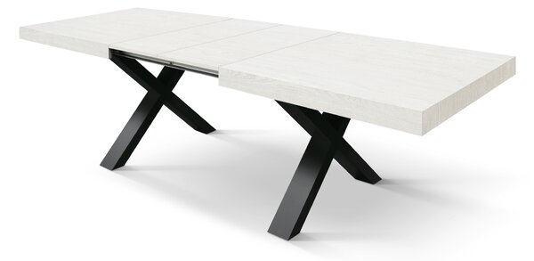 Masa Linda extensibila - BLAT ALB, PICIOR GRI ANTRACIT - 160 cm / 90 cm / h 77