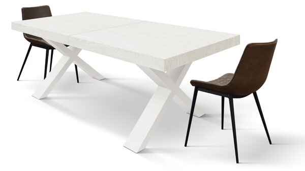 Masa Linda extensibila - BLAT ALB, PICIOR GRI ANTRACIT - 160 cm / 90 cm / h 77