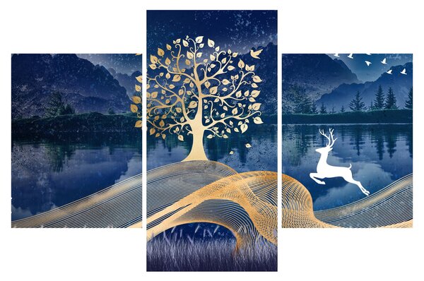 Tablou - Cerbi în luna plină (90x60 cm)