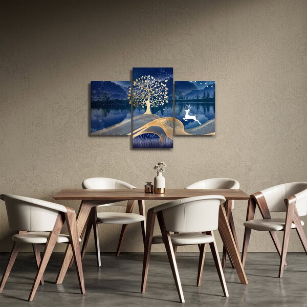 Tablou - Cerbi în luna plină (90x60 cm)