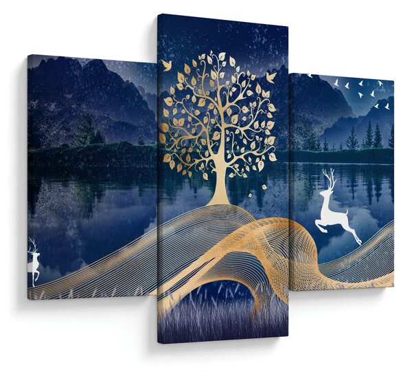 Tablou - Cerbi în luna plină (90x60 cm)