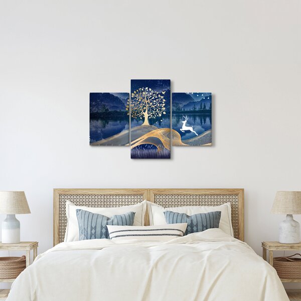 Tablou - Cerbi în luna plină (90x60 cm)