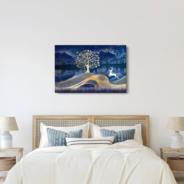 Tablou - Cerbi în luna plină (90x60 cm)
