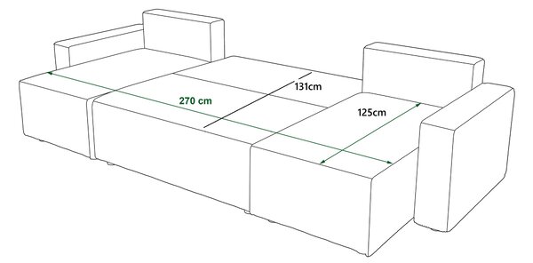 Colțar în formă de U Cordova U (verde) (S). Promo -18%. 1153215