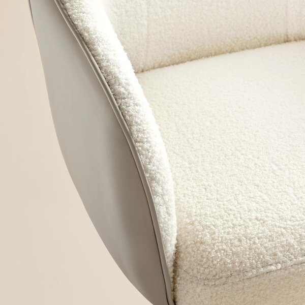 Scaun de birou SABINA, max. 110 kg, alb/bej SongmicsHome
