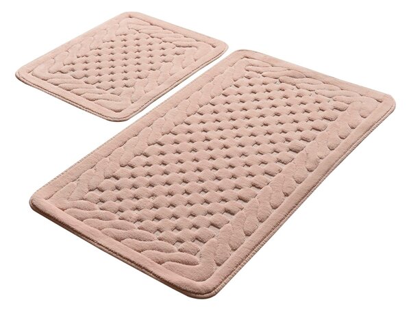Set covorase baie 2 piese, Ultra Cozy, UnicUtil, Powder, Pudra