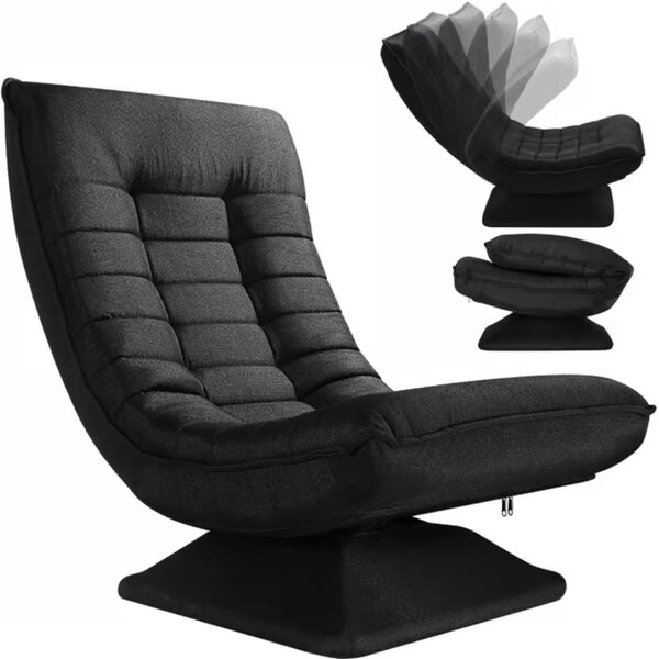 Șezlong ABERDEEN, 87x60x105cm, negru Casaria