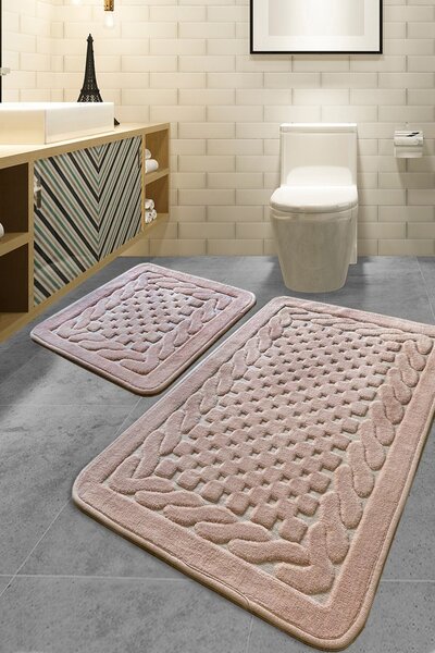 Set covorase baie 2 piese, Ultra Cozy, UnicUtil, Powder, Pudra