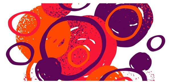 Tablou - Motiv cercuri în culori calde (120x50 cm)