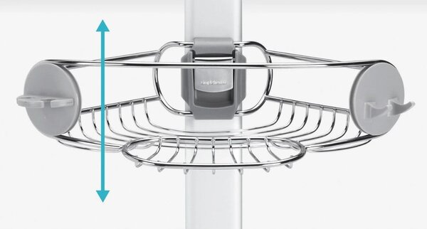Raft de baie telescopic din metal gri - simplehuman