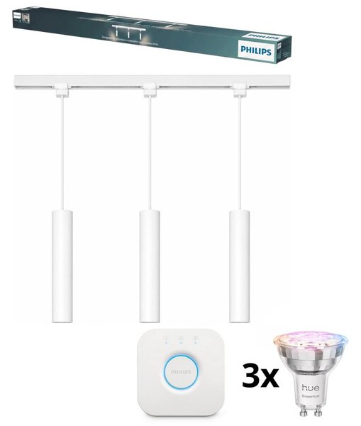 Philips-LED lustră dimabilă pe cablu pentru sistem pe șină EASYLINK HUE 3xGU10/4,7W/230V+Hue bridge