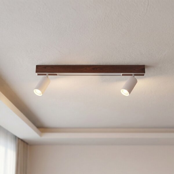 Brilagi - Spot LED SELE 2xGU10/30W/230V + LED/15W alb/decor stejar