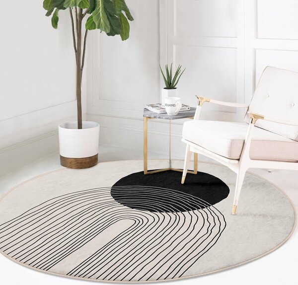 Covor crem lavabil rotund ø 80 cm Comfort – Mila Home