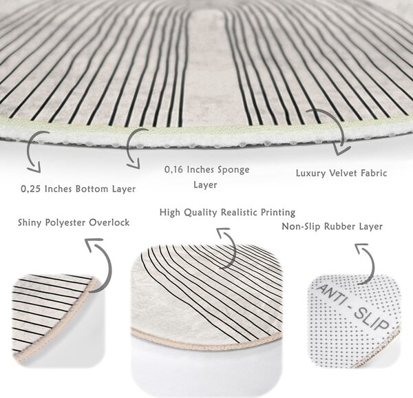 Covor crem lavabil rotund ø 80 cm Comfort – Mila Home