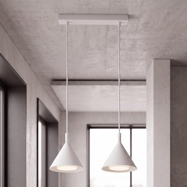 Brilagi - Lustră suspendată pe cablu CONE DOUBLE 2xGX53/15W/230V albă