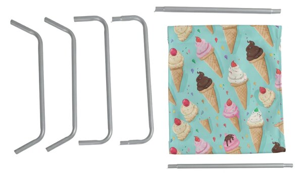 Sezlong de plaja pliabil SAND ICE CREAM, colorat