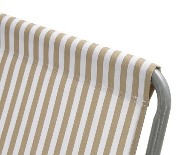Sezlong pliabil de plaja SAND STRIPES, maro
