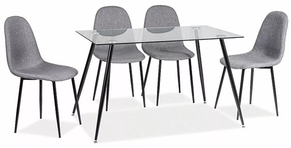 Scaun gri FOX cu picioare negre