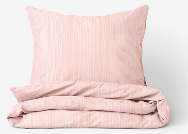 Goldea lenjerie de pat deluxe din damasc - roz cu dungi subțiri 140 x 220 și 70 x 90 cm
