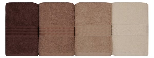 Set prosoape de mana 4 bucati, Chic Finish, UnicUtil, Maro, Cream