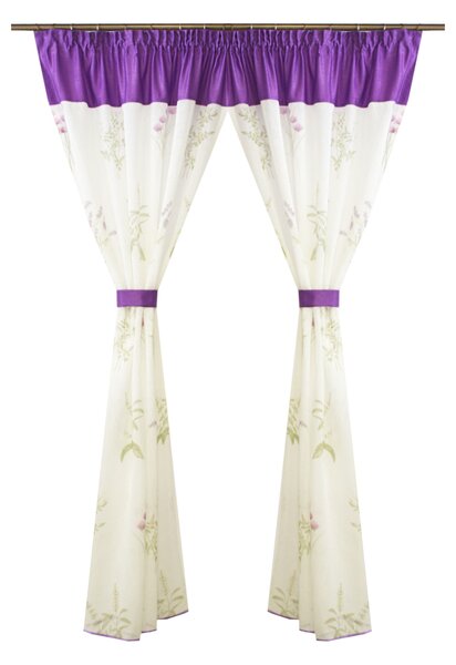 Perdea Velaria de bucatarie cu imprimeu lavanda, 210x195 cm