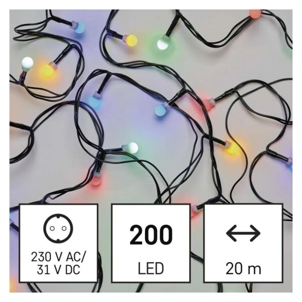 Ghirlandă LED 200xLED/8 funcții 25m IP44 multicoloră