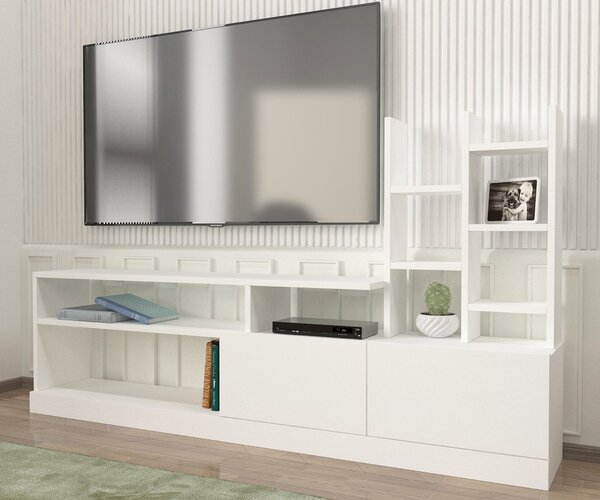 Biblioteca Living UnicUtil,164 x 25 x 91 cm, Alb, front PAL
