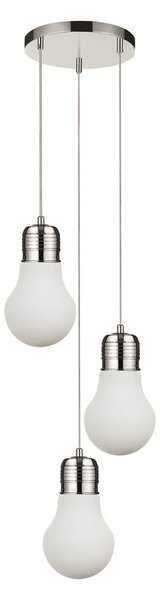 Bulb, lampă suspendată, dulie E27, 3 becuri, 60W crom-alb