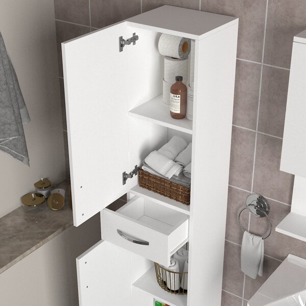 Dulap Organizator pentru Baie/Bucatarie UnicUtil, 35 x 32 x 179 cm, Alb
