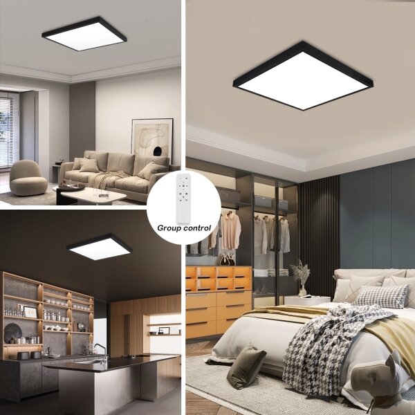 Brilagi-LED Lampă de baie reglabilă FRAME SMART LED/50W/230V IP44 negru+telecomandă