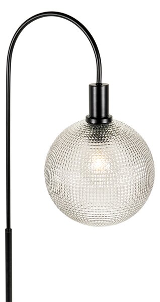 Lampa de podea de design neagră cu sticlă fumurie - Chico