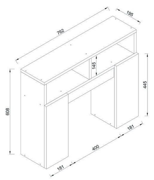 Dulap Organizator pentru Baie UnicUtil, 76 x 20 x 61 cm, Alb