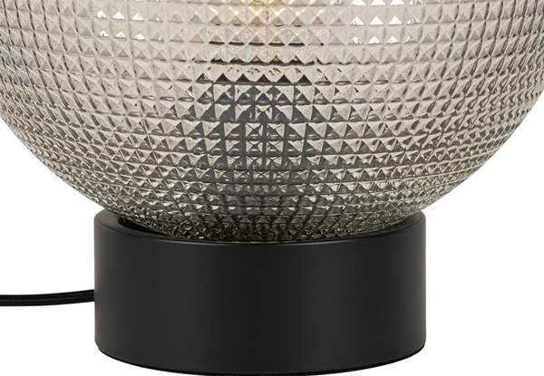 Lampa de masă de design neagră cu sticlă fumurie - Chico