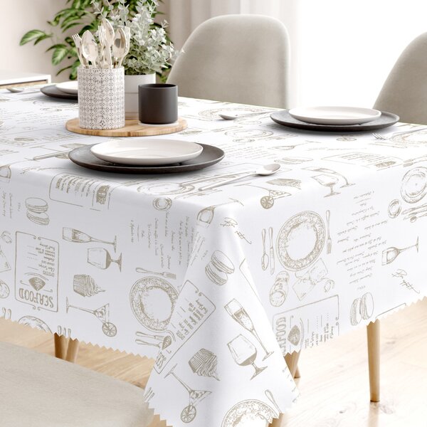 Goldea față de masă teflonată - servire masă pe alb 120 x 140 cm