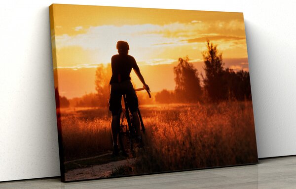 Tablou canvas "sunset on the bike"