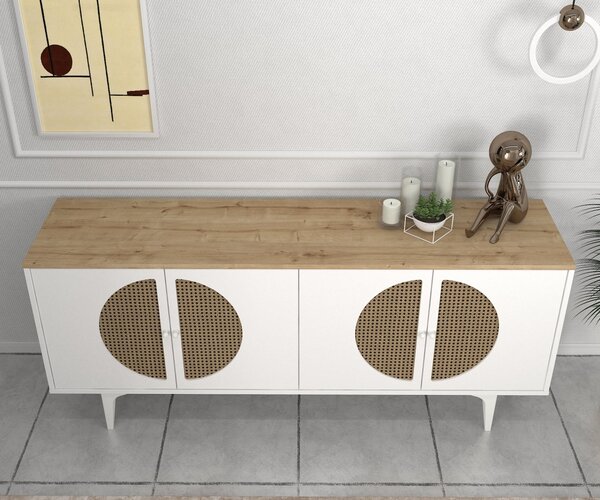 Comoda Elegant Harmony, 180 x 45 x 75, Alb-Natur, UUCOM02, UnicUtil