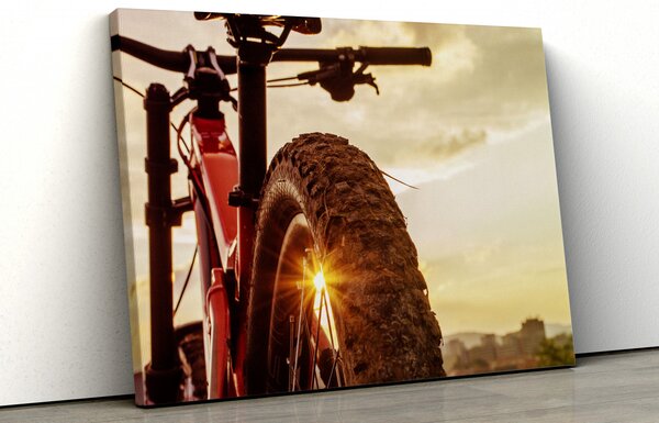 Tablou canvas "bicycle sunset"