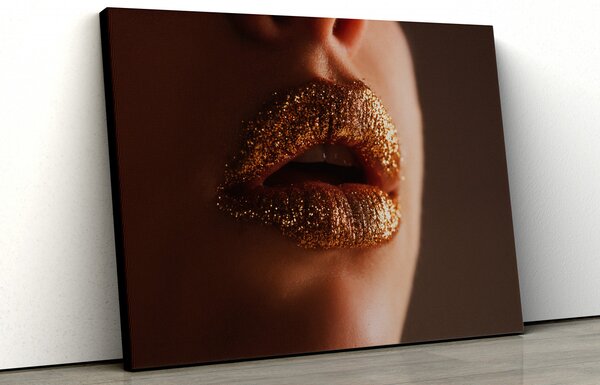 Tablou canvas "gold lips"