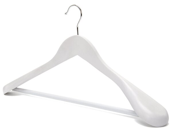 Umerase Tricouri din Lemn cu Umeri Lați și Design Modern, Alb, UUUM18, 1 bucata
