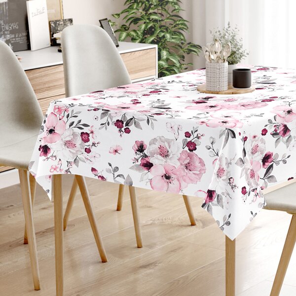 Goldea față de masă 100% bumbac - flori de cireș sakura 100 x 140 cm