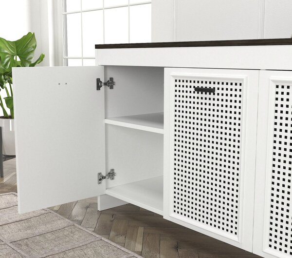 Comoda Televizor, Frame Cube, UnicUtil, 120 x 45 x 75 cm, Alb, UUCOM10