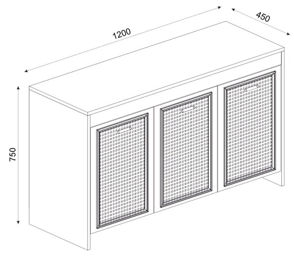 Comoda Televizor, Frame Cube, UnicUtil, 120 x 45 x 75 cm, Alb, UUCOM10