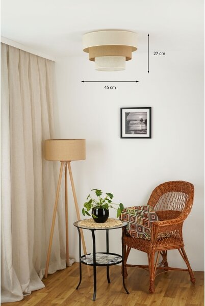 Brilagi Plafonier DENVER LUNETA 1xE27/15W/230V pr.45 bej/ maro/ crem