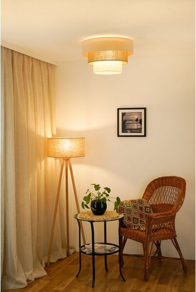 Brilagi Plafonier DENVER LUNETA 1xE27/15W/230V pr.45 bej/ maro/ crem
