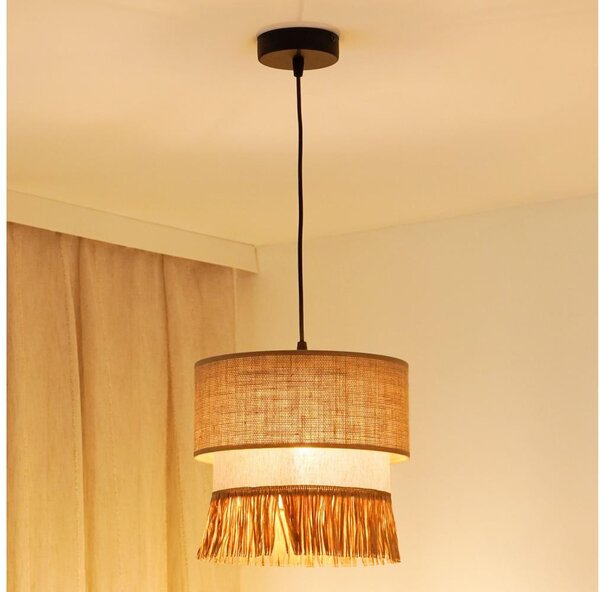 Brilagi - Candelabru pe cablu WINNETOU BOHO 1xE27/15W/230V pr. 25 cm maro/crem