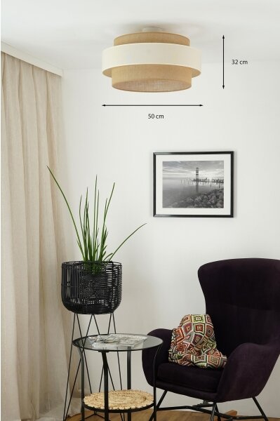 Lustră aplicată Brilagi SPACE LIGHT 1xE27/15W/230V d. 50 cm bej/crem